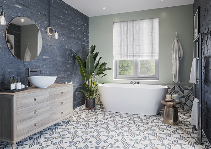 Vintage Stripe, Mixed Grey - Roman Blind - Image 6